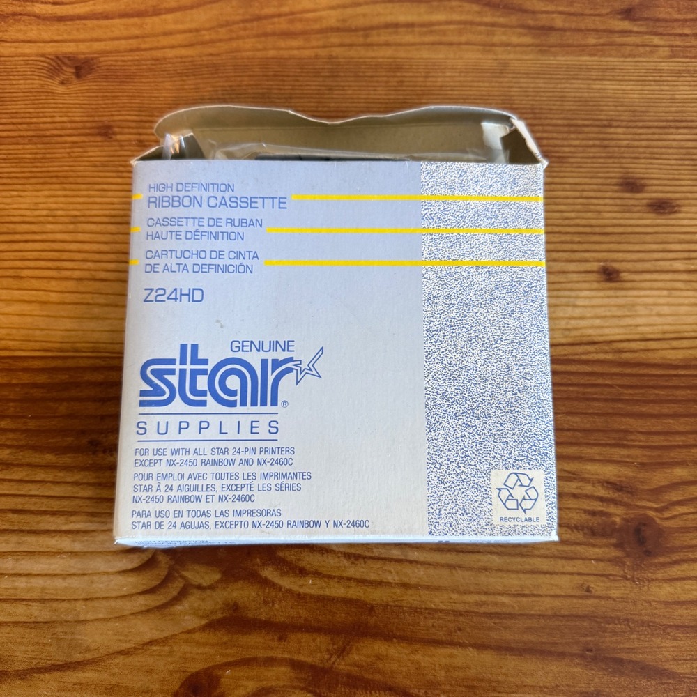 Star Z24HD High Definition Ribbon Cassette Genuine Supplies for 24 Pin Printers